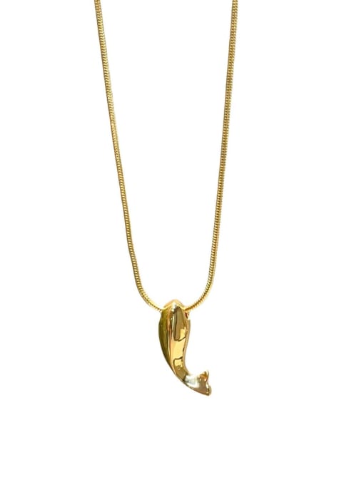 Smooth Little Whale [Snake Bone Chain] Titanium Steel Fish Minimalist Necklace